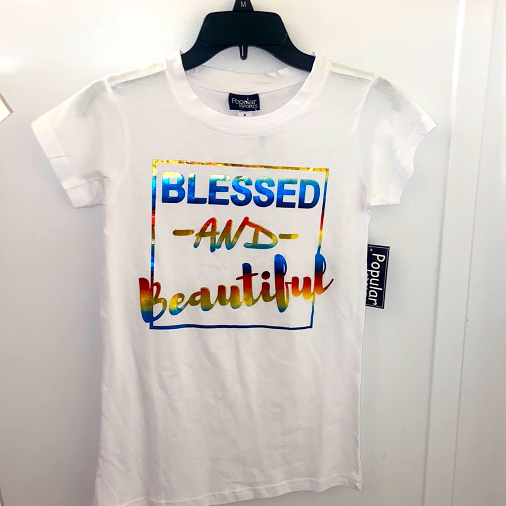 Women’s Tee- Short Sleeved. Rainbow Wording.